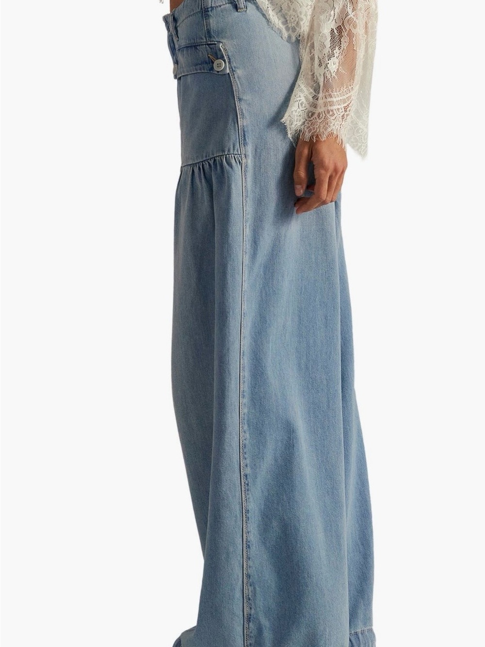 Free People 
We The Free Lotus High Waist Tie Hem Barrel Leg NWT Sz. 29 - Picture 3 of 6